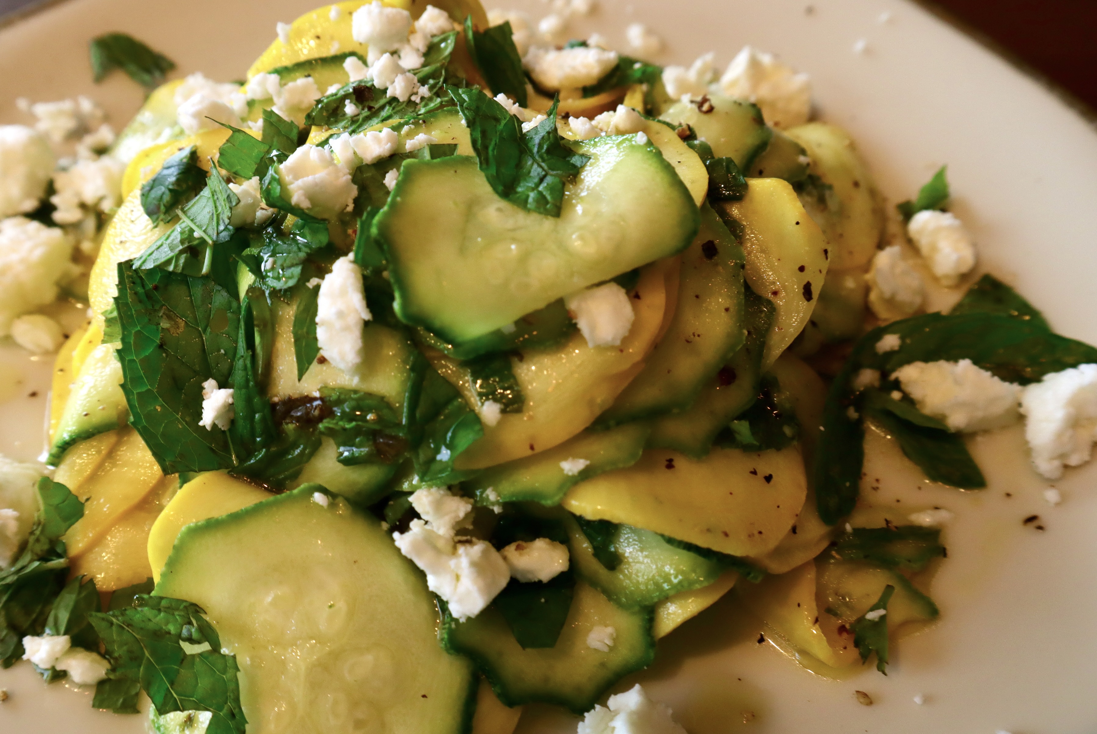 Refreshing Raw Zucchini Salad with Lemon, Mint, and Feta Recipe No
